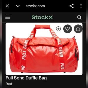Full Send Red Duffel Gym Bag